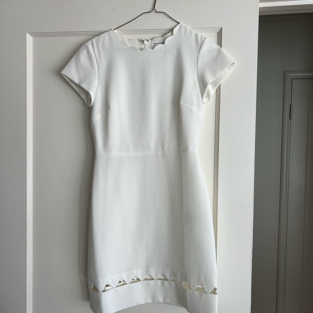 Club Monaco white sheath dress with cut outs.New!